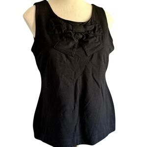 Womens Top Size Medium Black Tank Embellished Neckline Soft Goth Business Casual